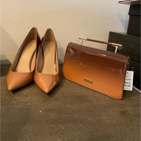 Set: NWT ALDO Ombré Patent Leather Purse and Matching Heels - Picture 3 of 9